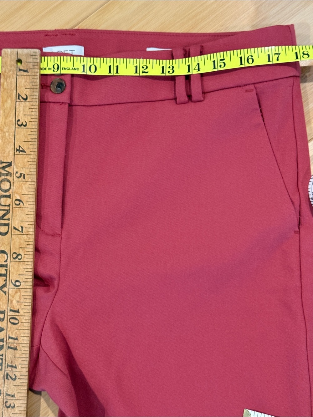 LOFT Coral-Red (pomegranate) Skinny Cropped Ankle Pants - Picture 6 of 7
